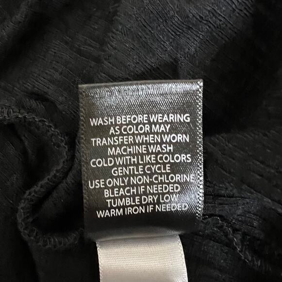 Torrid Womens Tunic Top 3X Black Embroidered Crinkle Long Sleeve V-Neck Boho - Picture 6 of 6